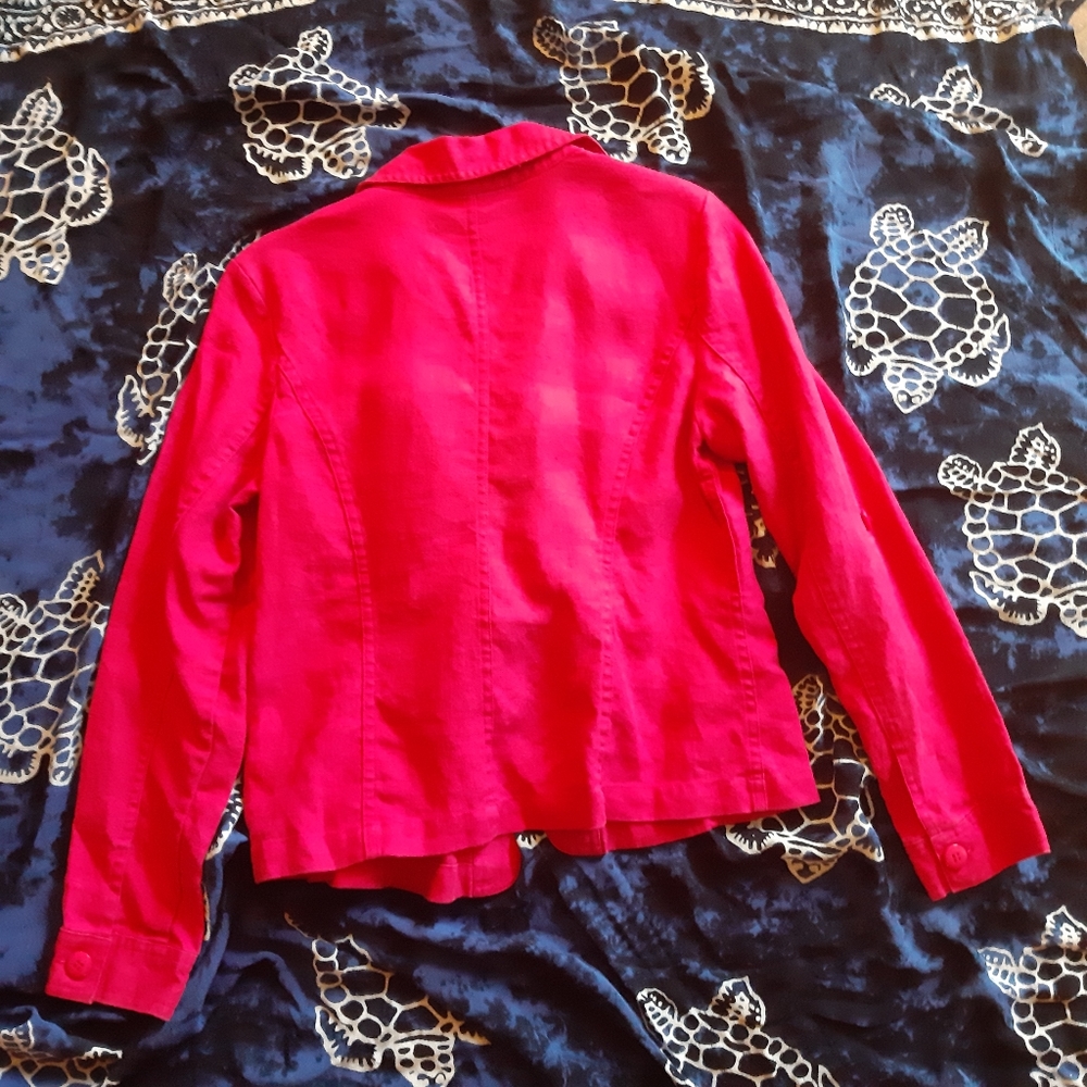 LINEN RASPBERRY JACKET! Charter Club Jacket P/S Raspberry ☆ - Picture 8 of 11